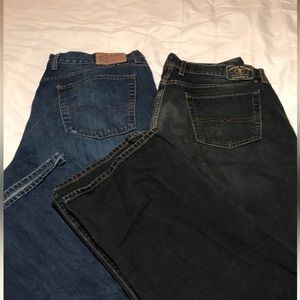 2 pairs of mens Lucky Brand 181 Straight Jeans. Size 38x32. Both pairs included.